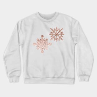 Sparkling rose gold glitter snowflakes Crewneck Sweatshirt